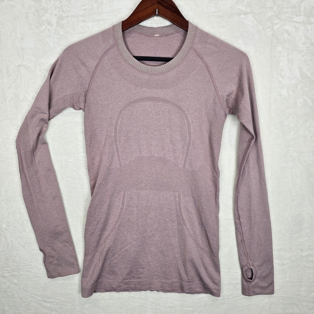 Lululemon Swiftly Tech Long Sleeve 2.0 Shirt Mauve Purple Size 6 Thumbholes